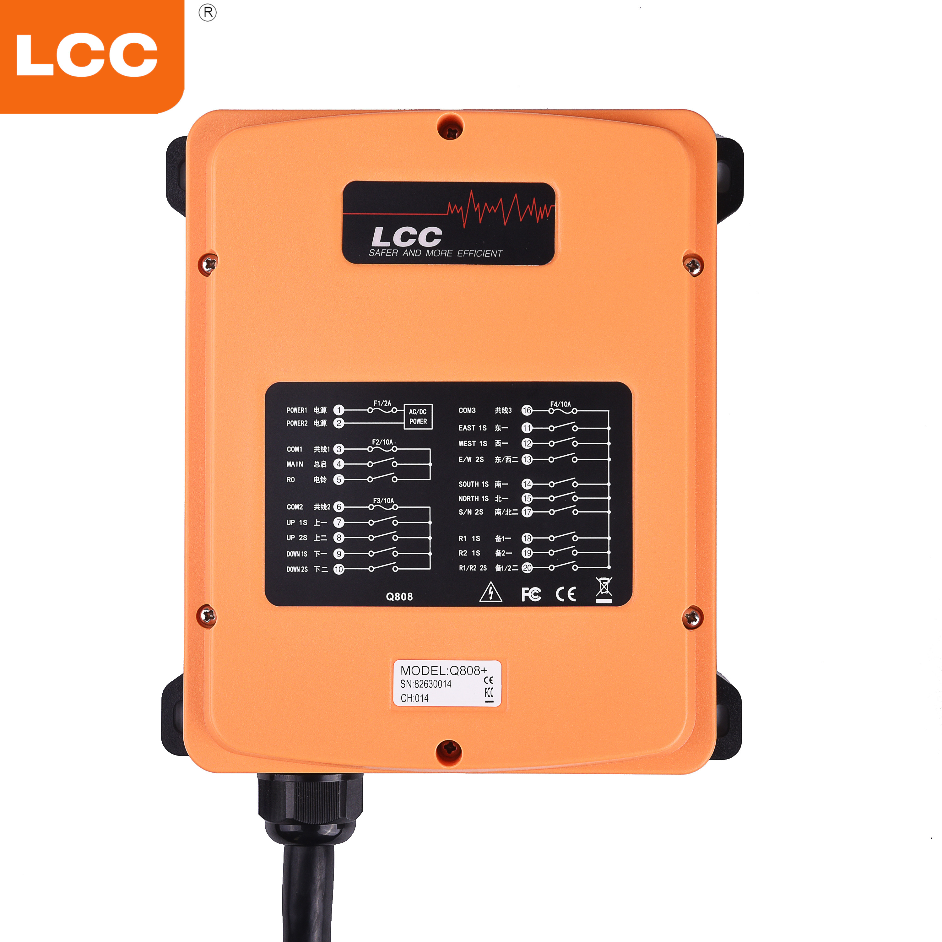 Q808 8 pulsanti trasmettitore paranco elettrico gru a ponte radiocomando interruttore